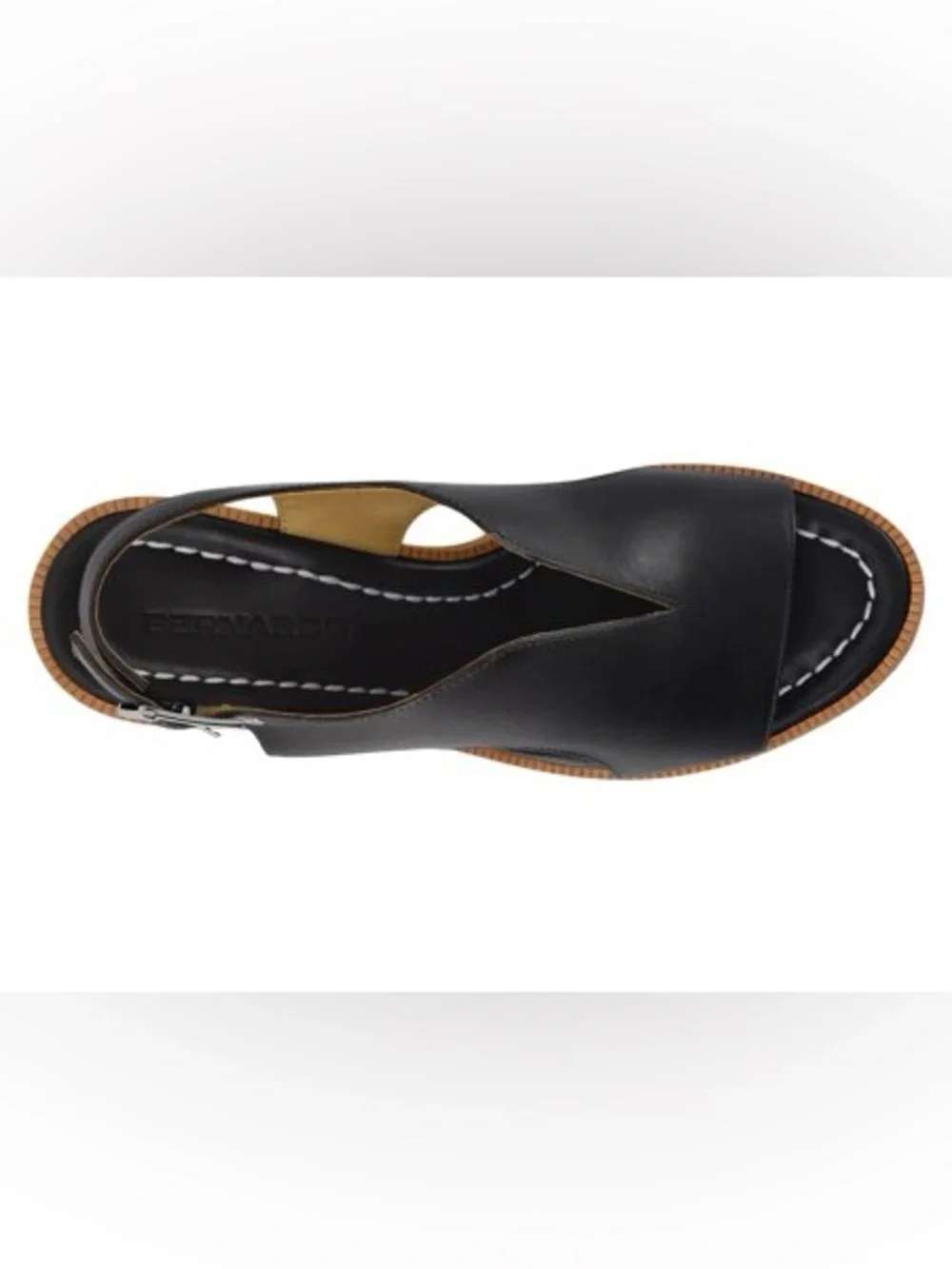 Bernardo Kuarta Wedge Sandal in Navy Calf Leather, size 10